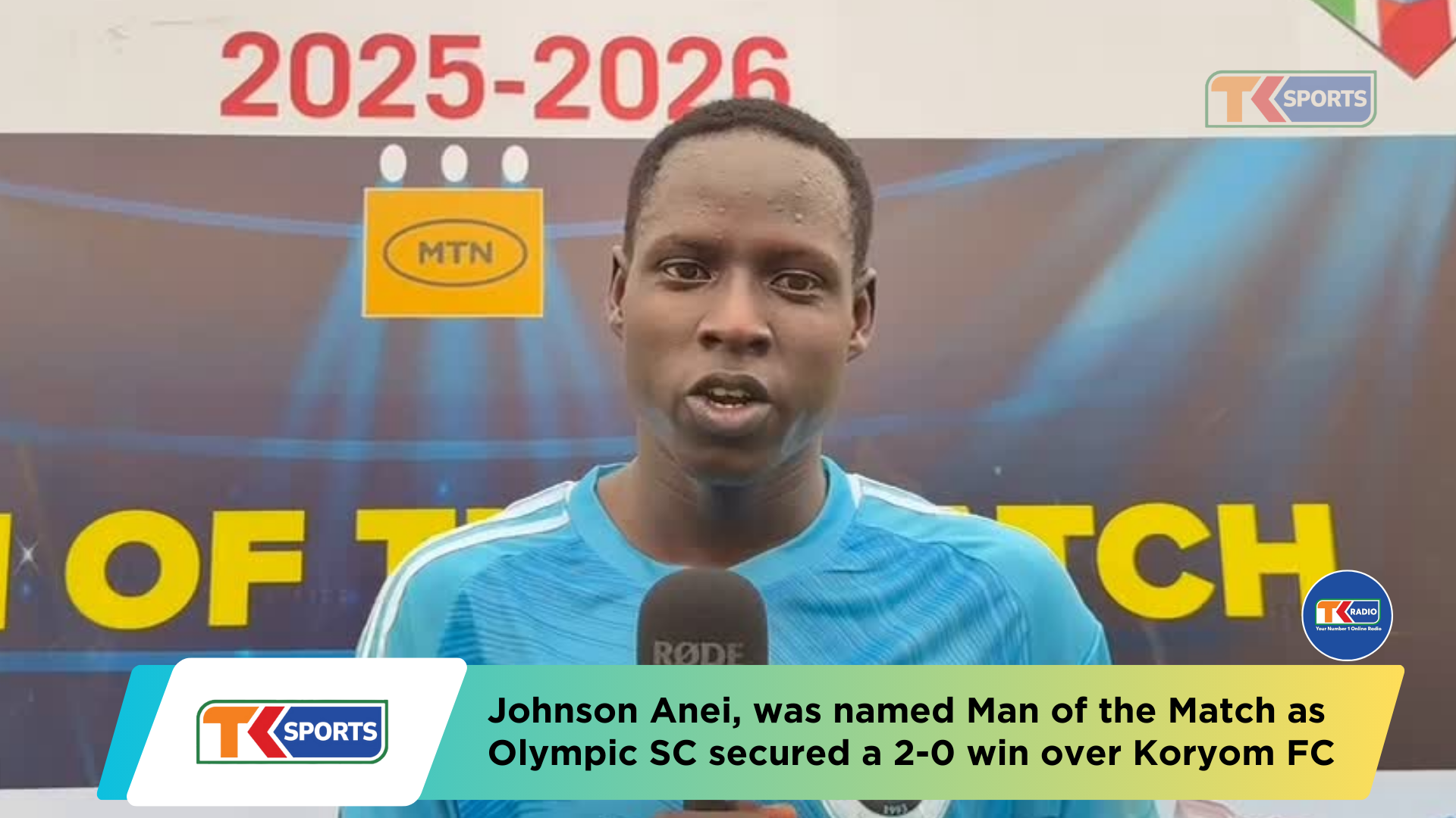 Star forward Johnson Anei steals the spotlight, earning Man of the Match for Olympic SC Renk!