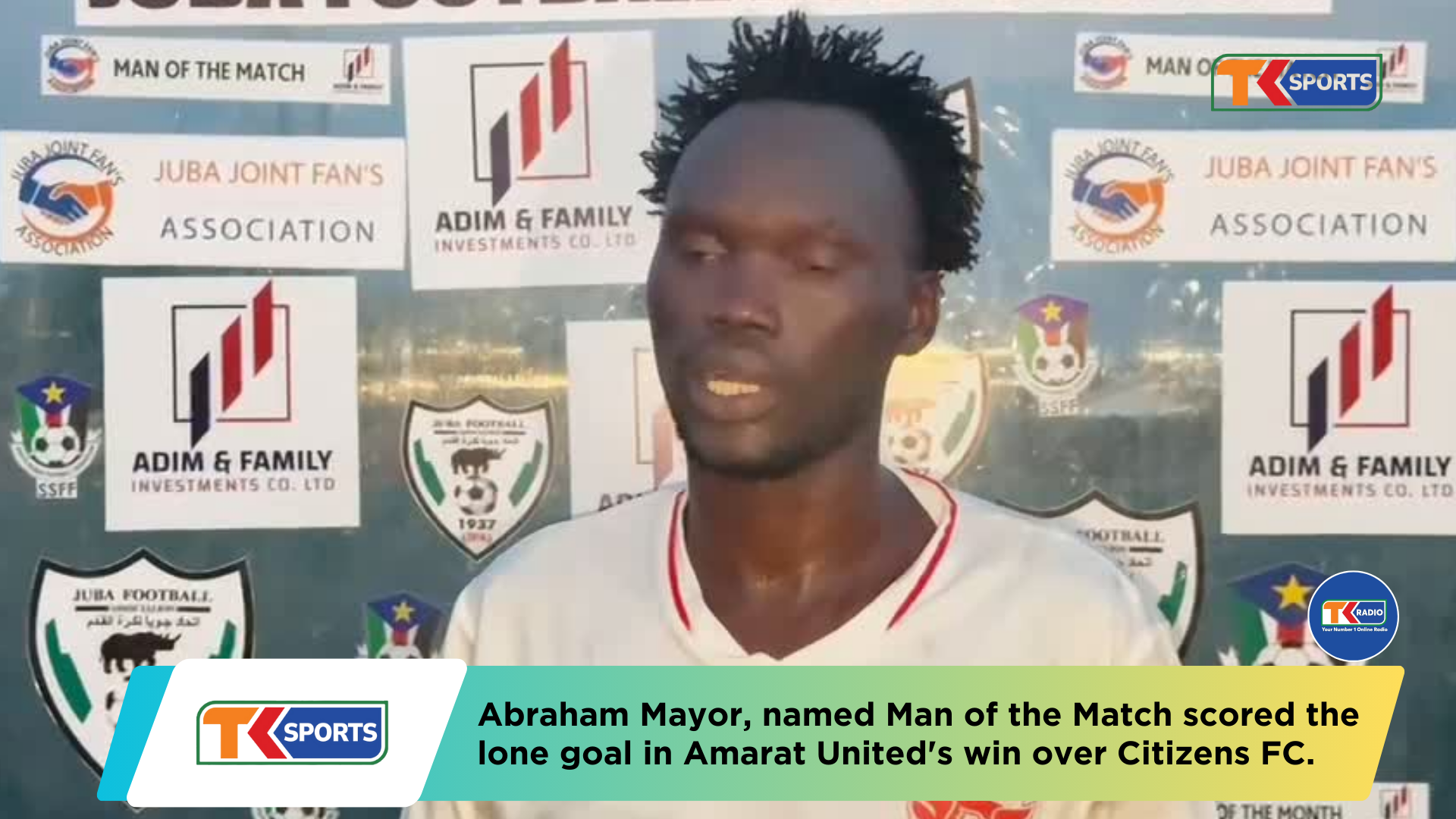 Abraham Mayor, named Man of the Match scored the lone goal in Amarat\'s victory over Citizens FC.