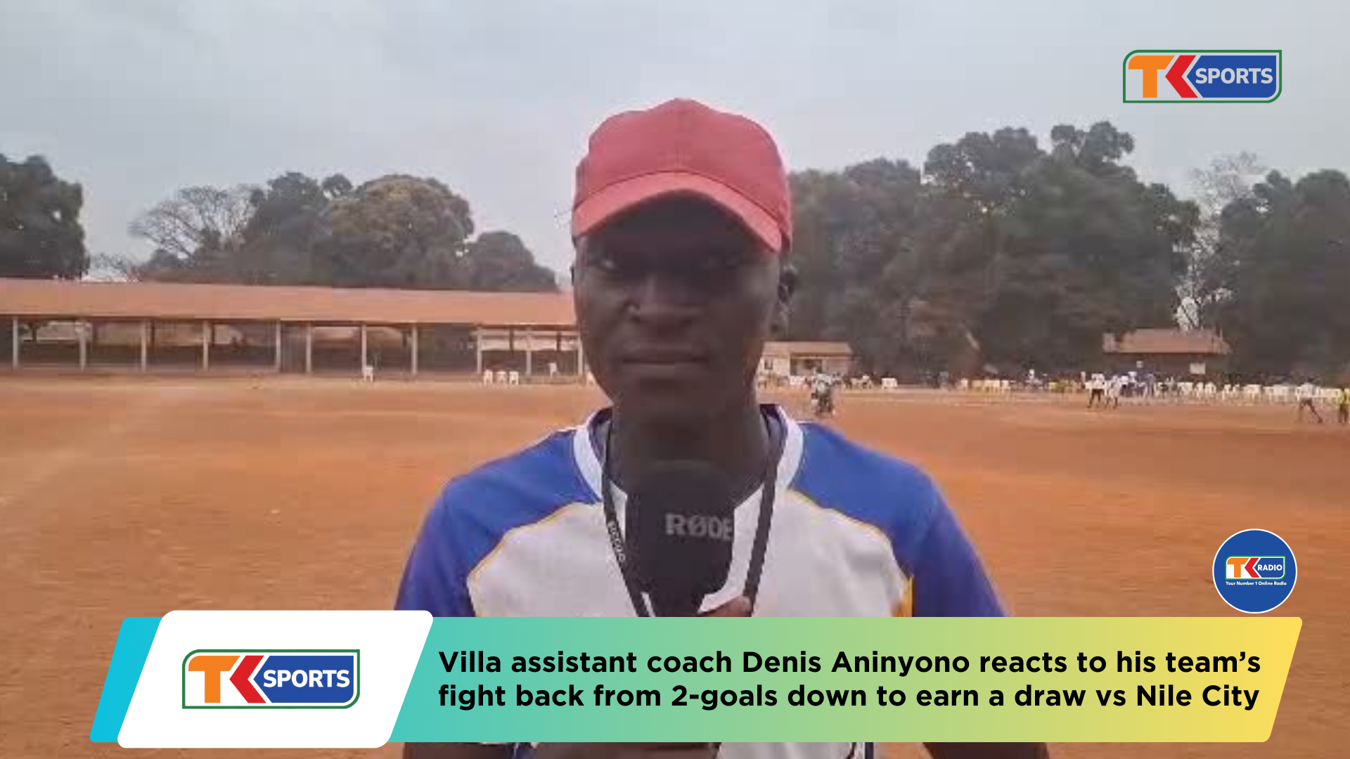 Villa United assistant coach Denis Aninyono speaks after his side fought back from two goals down to earn a 3–3 draw against Nile City FC