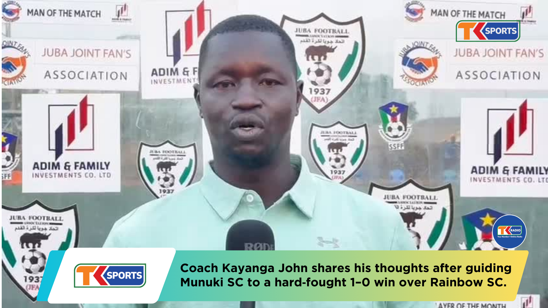 Munuki SC head coach Kayanga John shared his thoughts after guiding his side to a hard‑fought 1–0 victory over Rainbow SC.