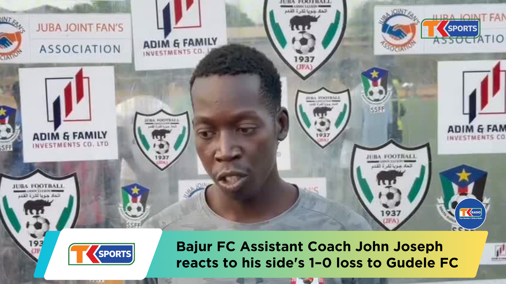 Bajur FC Assistant Coach John Joseph reacts to his side\'s 1–0 loss to Gudele FC