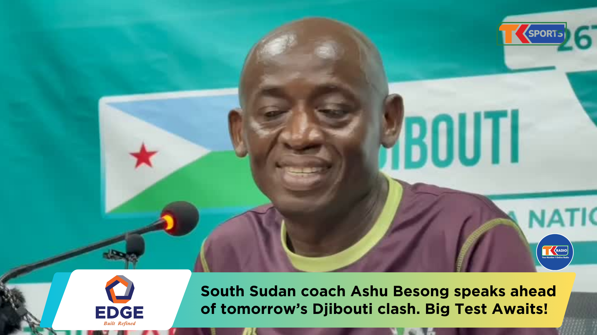 South Sudan coach Ashu Besong speaks ahead of tomorrow’s Djibouti clash in the AFCON 2027 qualifiers. Big test awaits! ⚽🇸