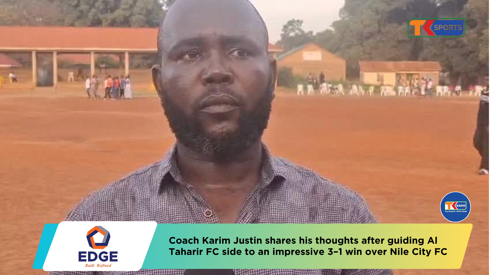 Al Taharir FC Head Coach Karim Justin Reacts After A Commanding 3-1 Win Over Nile City FC
